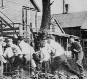 White Men with Bricks on the Chase