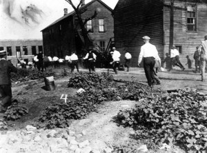 Young White Men Running to Beating of a Black Man 