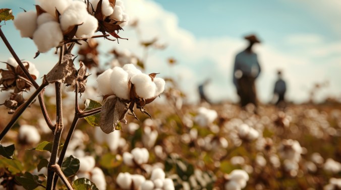Cotton fields CU workers background