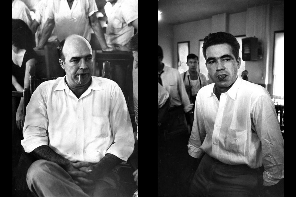 Milam and Bryant smoking during trial